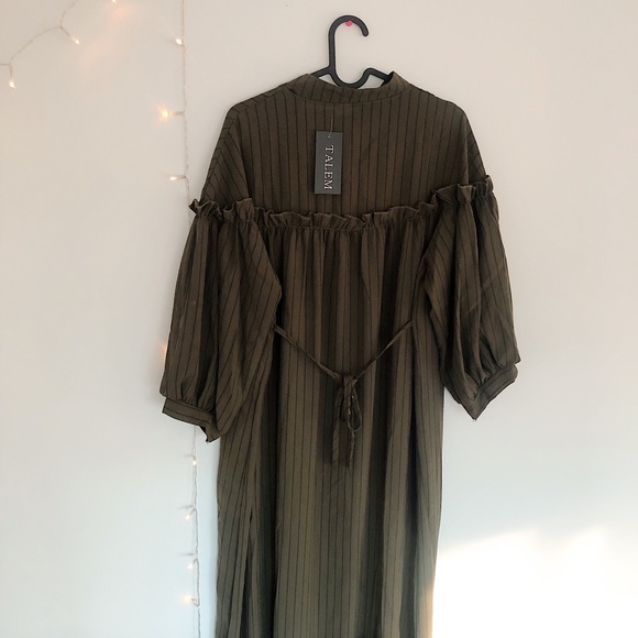 Olive button down dress (nwt) - Picture 11 of 12